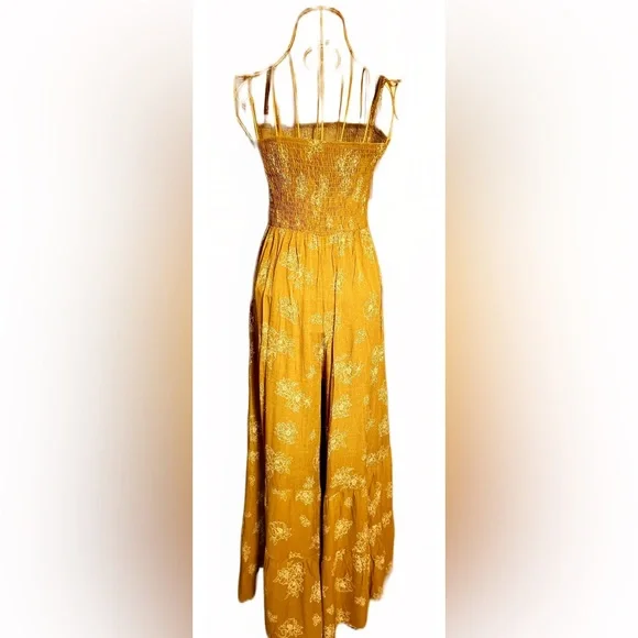 Only 1 Left: NWT Ces Femme Trendy Wide Leg Camel Boho Jumpsuit, 100% Rayon, Med - Picture 9 of 16